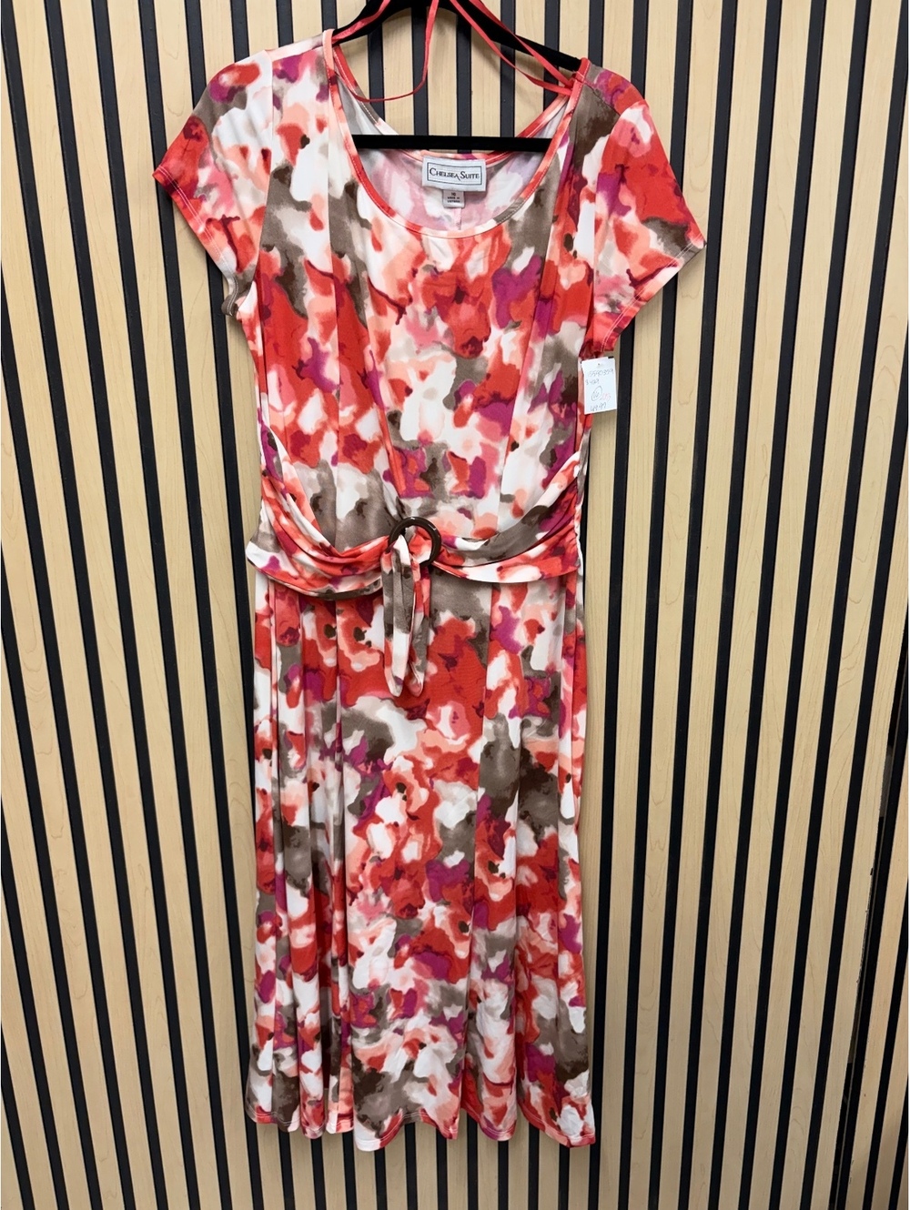 Chelsea Suite Women's Floral Print Tie Waist Dress Size 16